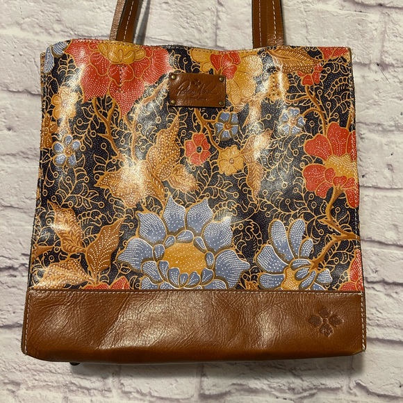 Patricia Nash Exotic Island Gold Leather Floral Tote Bag - Picture 2 of 13